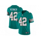 Men Nike Miami Dolphins #42 Alterraun Verner Aqua Green Alternate Vapor Untouchable Limited Player NFL Jersey