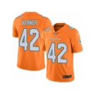 Men Nike Miami Dolphins #42 Alterraun Verner Limited Orange Rush Vapor Untouchable NFL Jersey