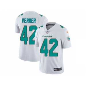 Men Nike Miami Dolphins #42 Alterraun Verner White Vapor Untouchable Limited Player NFL Jersey