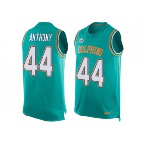 Men Nike Miami Dolphins #44 Stephone Anthony Limited Aqua Green Player Name & Number Tank Top NFL Jersey