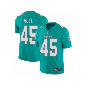 Men Nike Miami Dolphins #45 Mike Hull Aqua Green Team Color Vapor Untouchable Limited Player NFL Jersey