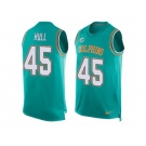 Men Nike Miami Dolphins #45 Mike Hull Limited Aqua Green Player Name & Number Tank Top NFL Jersey