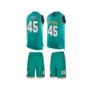 Men Nike Miami Dolphins #45 Mike Hull Limited Aqua Green Tank Top Suit NFL Jersey