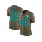 Men Nike Miami Dolphins #45 Mike Hull Limited Olive 2017 Salute to Service NFL Jersey