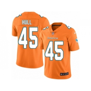 Men Nike Miami Dolphins #45 Mike Hull Limited Orange Rush Vapor Untouchable NFL Jersey