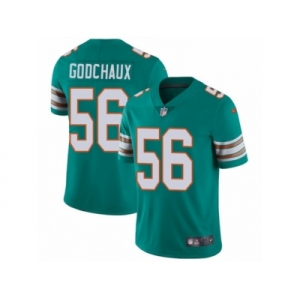 Men Nike Miami Dolphins #56 Davon Godchaux Aqua Green Alternate Vapor Untouchable Limited Player NFL Jersey