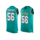 Men Nike Miami Dolphins #56 Davon Godchaux Limited Aqua Green Player Name & Number Tank Top NFL Jersey