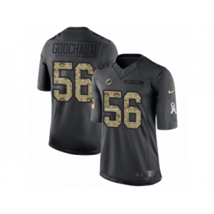 Men Nike Miami Dolphins #56 Davon Godchaux Limited Black 2016 Salute to Service NFL Jersey