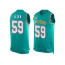 Men Nike Miami Dolphins #59 Chase Allen Limited Aqua Green Player Name & Number Tank Top NFL Jersey