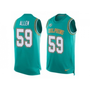 Men Nike Miami Dolphins #59 Chase Allen Limited Aqua Green Player Name & Number Tank Top NFL Jersey