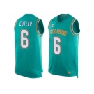 Men Nike Miami Dolphins #6 Jay Cutler Limited Aqua Green Player Name & Number Tank Top NFL Jersey