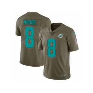 Men Nike Miami Dolphins #8 Matt Moore Limited Olive 2017 Salute to Service NFL Jersey