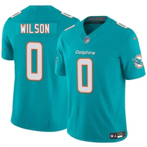 Men's Miami Dolphins #0 Zach Wilson Aqua 2025 Draft F.U.S.E. Vapor Limited Football Stitched Jersey