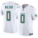 Men's Miami Dolphins #0 Zach Wilson White 2025 Draft F.U.S.E. Vapor Limited Football Stitched Jersey