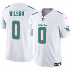 Men's Miami Dolphins #0 Zach Wilson White 2025 Draft F.U.S.E. Vapor Limited Football Stitched Jersey