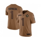 Men's Miami Dolphins #1 Tua Tagovailoa 2023 Brown Salute To Service Limited Football Stitched Jersey