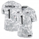 Men's Miami Dolphins #1 Tua Tagovailoa 2024 Arctic Camo Salute To Service Limited Stitched Football Jersey