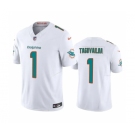 Men's Miami Dolphins #1 Tua Tagovailoa White 2023 F.U.S.E Vapor Limited Stitched Football Jersey