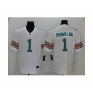 Men's Miami Dolphins #1 Tua Tagovailoa White Alternate Vapor Limited Jersey