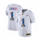 Men's Miami Dolphins #1 Tua Tagovailoa White Multi-Color 2020 Football Crucial Catch Limited Football Jersey