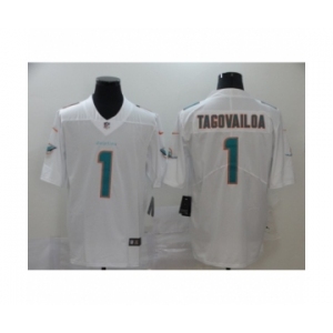 Men's Miami Dolphins #1 Tua Tagovailoa White Vapor Untouchable Limited Player Football Jersey