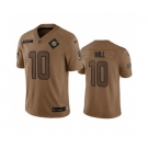 Men's Miami Dolphins #10 Tyreek Hill 2023 Brown Salute To Service Limited Football Stitched Jersey