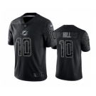 Men's Miami Dolphins #10 Tyreek Hill Black Reflective Limited Stitched Football Jersey