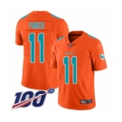 Men's Miami Dolphins #11 DeVante Parker Limited Orange Inverted Legend 100th Season Football Jersey