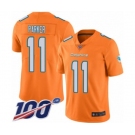 Men's Miami Dolphins #11 DeVante Parker Limited Orange Rush Vapor Untouchable 100th Season Football Jersey