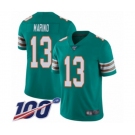 Men's Miami Dolphins #13 Dan Marino Aqua Green Alternate Vapor Untouchable Limited Player 100th Season Football Jersey