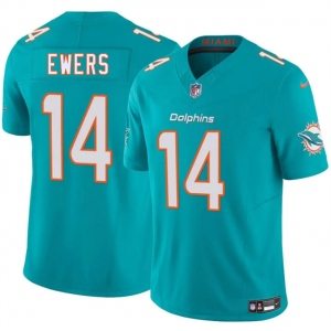 Men's Miami Dolphins #14 Quinn Ewers Aqua 2025 Draft F.U.S.E. Vapor Limited Football Stitched Jersey
