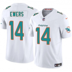 Men's Miami Dolphins #14 Quinn Ewers White 2025 Draft F.U.S.E. Vapor Limited Football Stitched Jersey