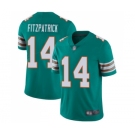 Men's Miami Dolphins #14 Ryan Fitzpatrick Aqua Green Alternate Vapor Untouchable Limited Player Football Jersey