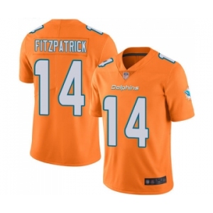 Men's Miami Dolphins #14 Ryan Fitzpatrick Limited Orange Rush Vapor Untouchable Football Jersey