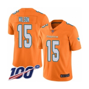 Men's Miami Dolphins #15 Albert Wilson Limited Orange Rush Vapor Untouchable 100th Season Football Jersey