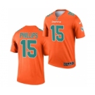 Men's Miami Dolphins #15 Jaelan Phillips Orange 2021 Inverted Legend Stitched Jersey