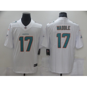 Men's Miami Dolphins #17 Jaylen Waddle Nike White 2021 NFL Draft First Round Pick Leopard Limited Jersey