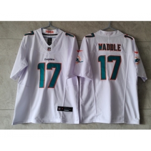 Men's Miami Dolphins #17 Jaylen Waddle White 2023 FUSE Vapor Limited Throwback Stitched Jersey