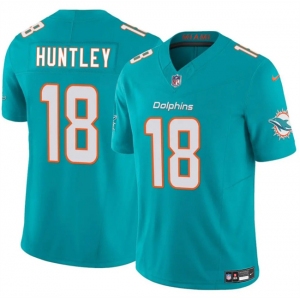 Men's Miami Dolphins #18 Tyler Huntley Aqua 2024 F.U.S.E Vapor Limited Stitched Football Jersey