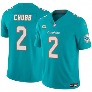 Men's Miami Dolphins #2 Bradley Chubb Aqua 2025 F.U.S.E. With 1-Star C Patch Vapor Limited Football Stitched Jersey