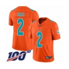 Men's Miami Dolphins #2 Matt Haack Limited Orange Inverted Legend 100th Season Football Jersey