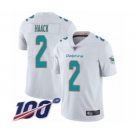 Men's Miami Dolphins #2 Matt Haack White Vapor Untouchable Limited Player 100th Season Football Jersey