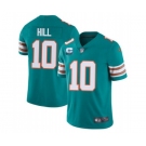 Men's Miami Dolphins 2022 #10 Tyreek Hill Aqua With 2-star C Patch Rush Color Stitched Football Jerse