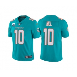 Men's Miami Dolphins 2022 #10 Tyreek Hill Aqua With 2-star C Patch Vapor Untouchable Limited Stitched Football Jerse