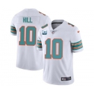 Men's Miami Dolphins 2022 #10 Tyreek Hill White With 2-star C Patch Rush Color Stitched Football Jerse