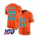 Men's Miami Dolphins #22 T.J. McDonald Limited Orange Inverted Legend 100th Season Football Jersey