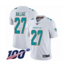 Men's Miami Dolphins #27 Kalen Ballage White Vapor Untouchable Limited Player 100th Season Football Jersey