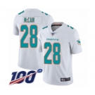 Men's Miami Dolphins #28 Bobby McCain White Vapor Untouchable Limited Player 100th Season Football Jersey