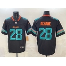 Men's Miami Dolphins #28 De’Von Achane Black 2025 F.U.S.E. “Rivalries” Vapor Limited Stitched Football Jersey