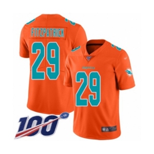Men's Miami Dolphins #29 Minkah Fitzpatrick Limited Orange Inverted Legend 100th Season Football Jersey